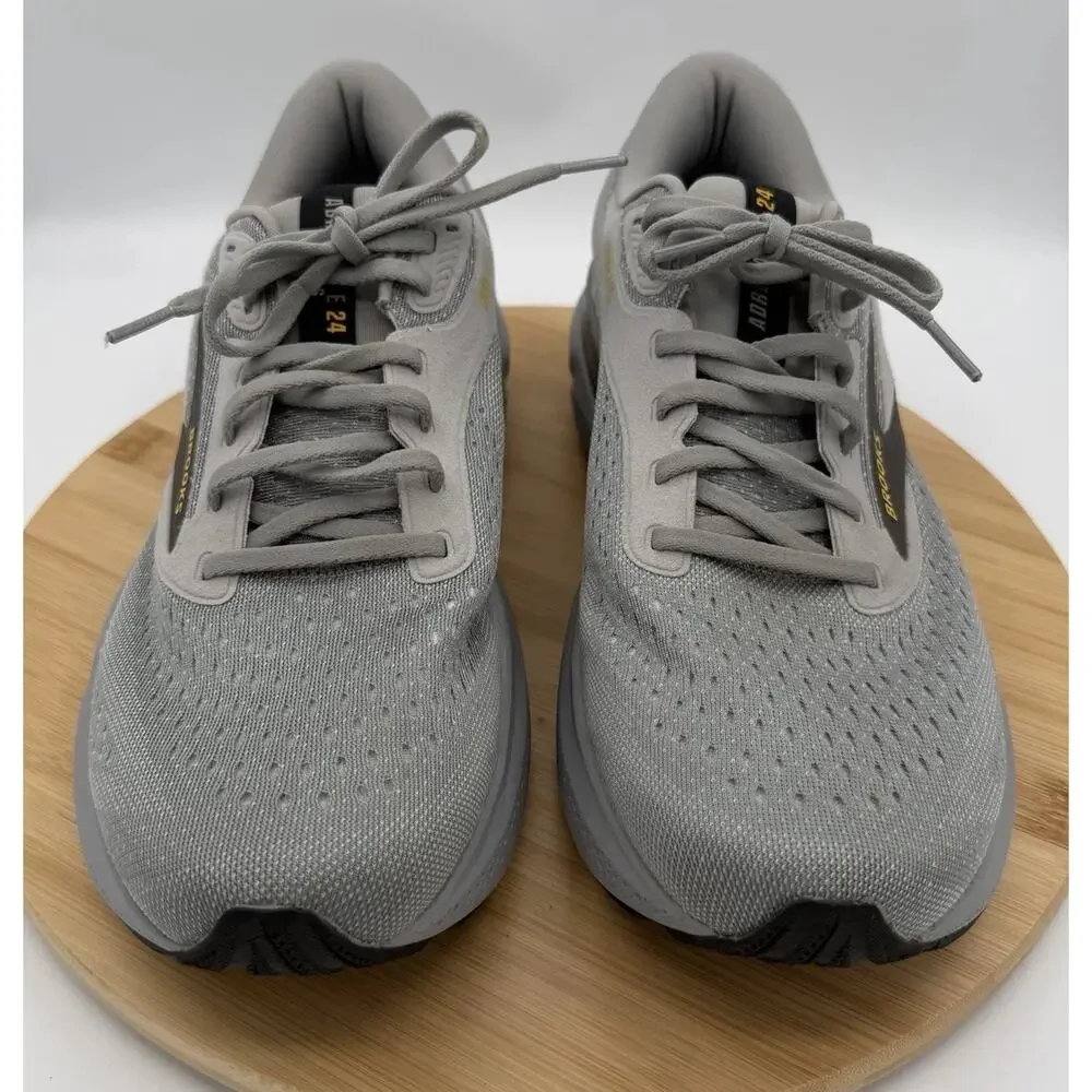 Brooks Adrenaline GTS 24 Men’s 11.5 Wide 2E Gray Running Shoes Alloy/White/Gold